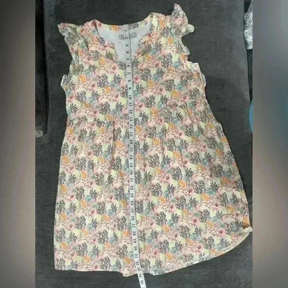 Loft Floral Jungle Print Sleeveless Ruffle sleeve Fun Print Dress, Size M - Picture 6 of 12